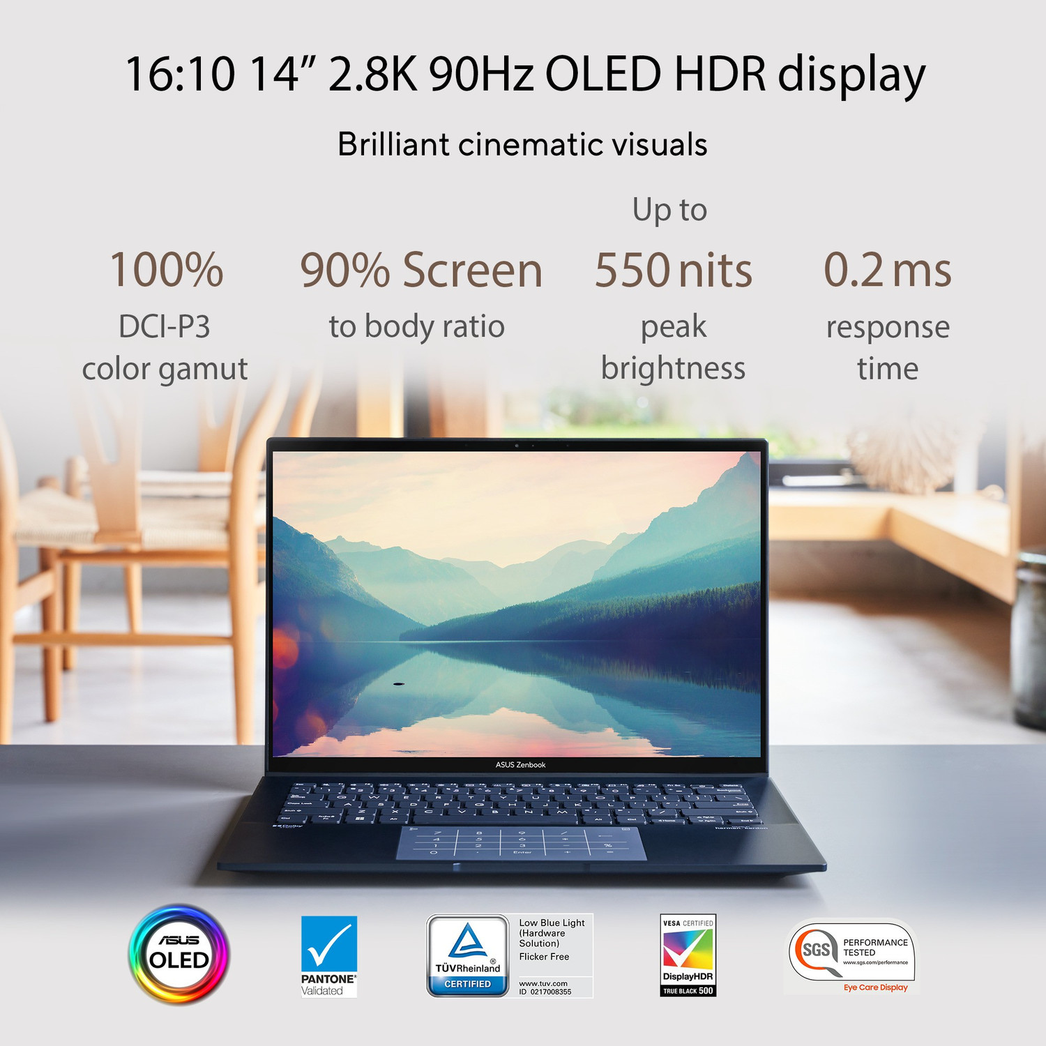 Image of ASUS Zenbook 14 OLED Intel EVO P-Series Intel Core i7 12th Gen 1260P - (16 GB /512 GB SSD /Windows 11 Home) UX3402ZA-KM731WS Thin and Light Laptop