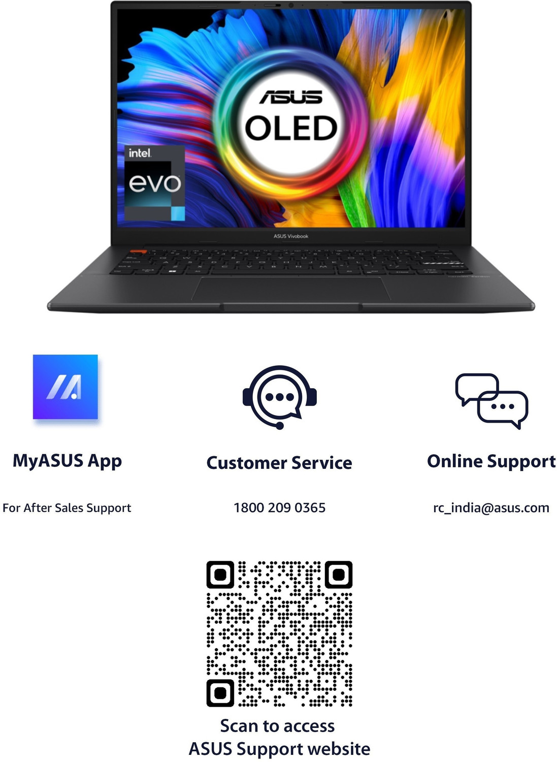 Image of ASUS Vivobook S14 OLED Intel EVO H-Series Intel Core i5 12th Gen 12500H - (16 GB /512 GB SSD /Windows 11 Home) S3402ZA-KM502WS Thin and Light Laptop