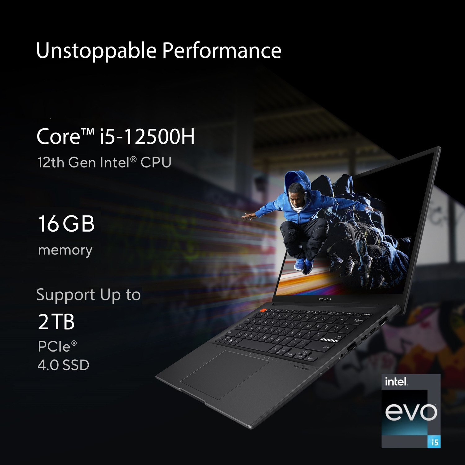 Image of ASUS Vivobook S14 OLED Intel EVO H-Series Intel Core i5 12th Gen 12500H - (16 GB /512 GB SSD /Windows 11 Home) S3402ZA-KM502WS Thin and Light Laptop
