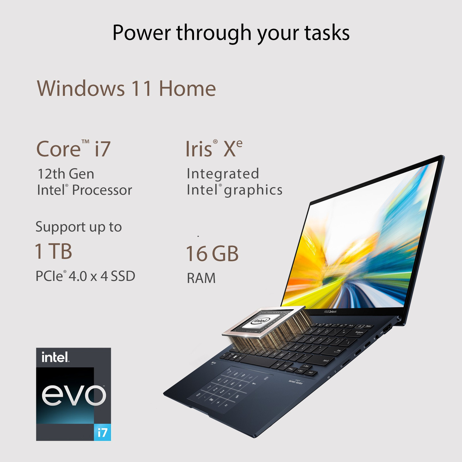 Image of ASUS Zenbook 14 OLED Intel EVO P-Series Intel Core i7 12th Gen 1260P - (16 GB /512 GB SSD /Windows 11 Home) UX3402ZA-KM731WS Thin and Light Laptop