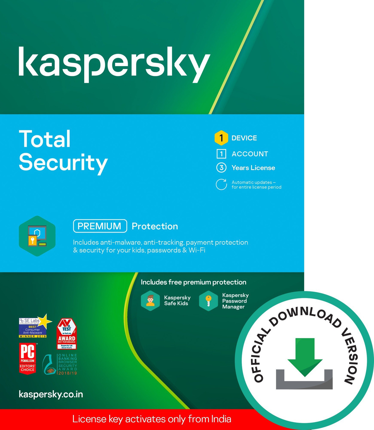 Image of Kaspersky Plus Security 2026 1 PC 3 Years Total Security Compatible with Android, Mac, Windows (Email Delivery - No CD)