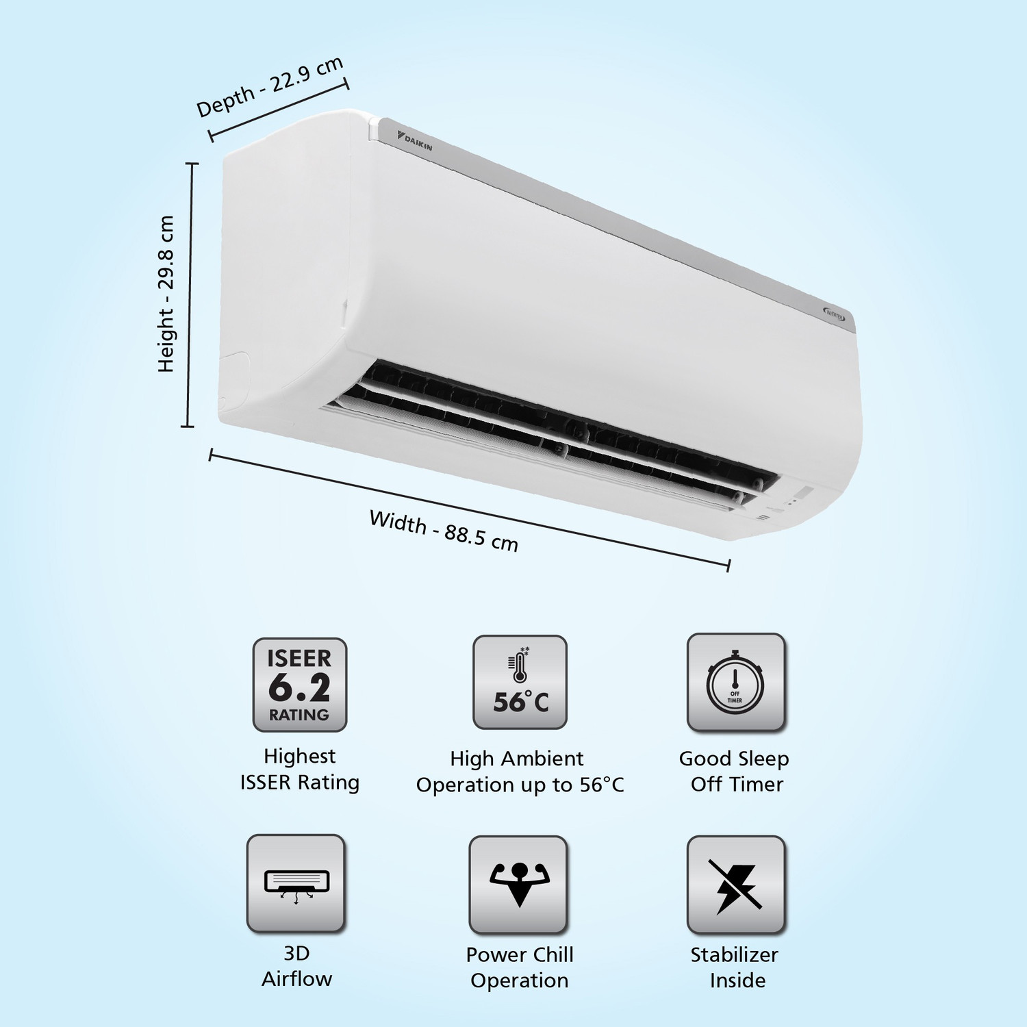 Image of Daikin 2022 Model 1 Ton 5 Star Split Inverter AC