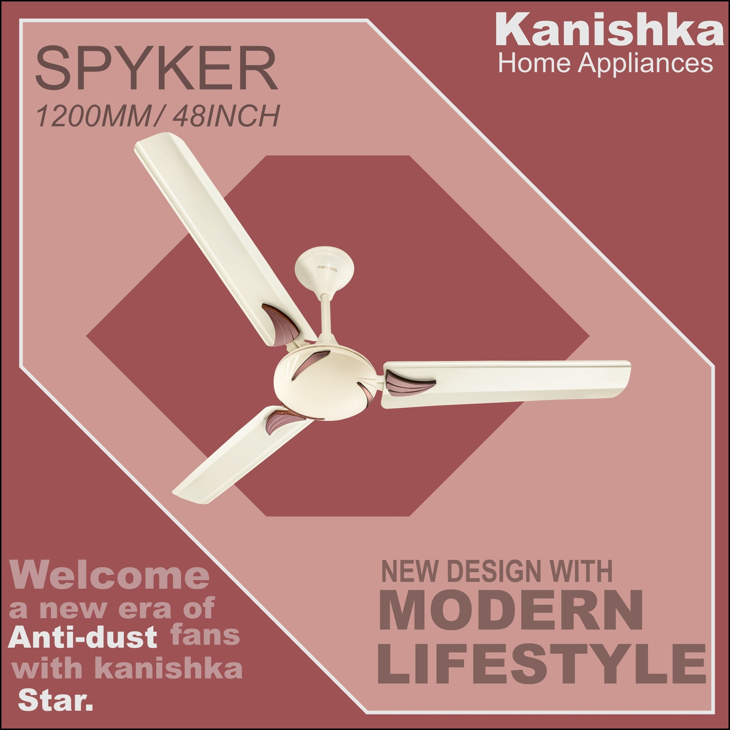 Image of Kanishka 48 ivory New Copper with 24 Months Warranty Ultra High Speed 1200 mm Ceiling Fan