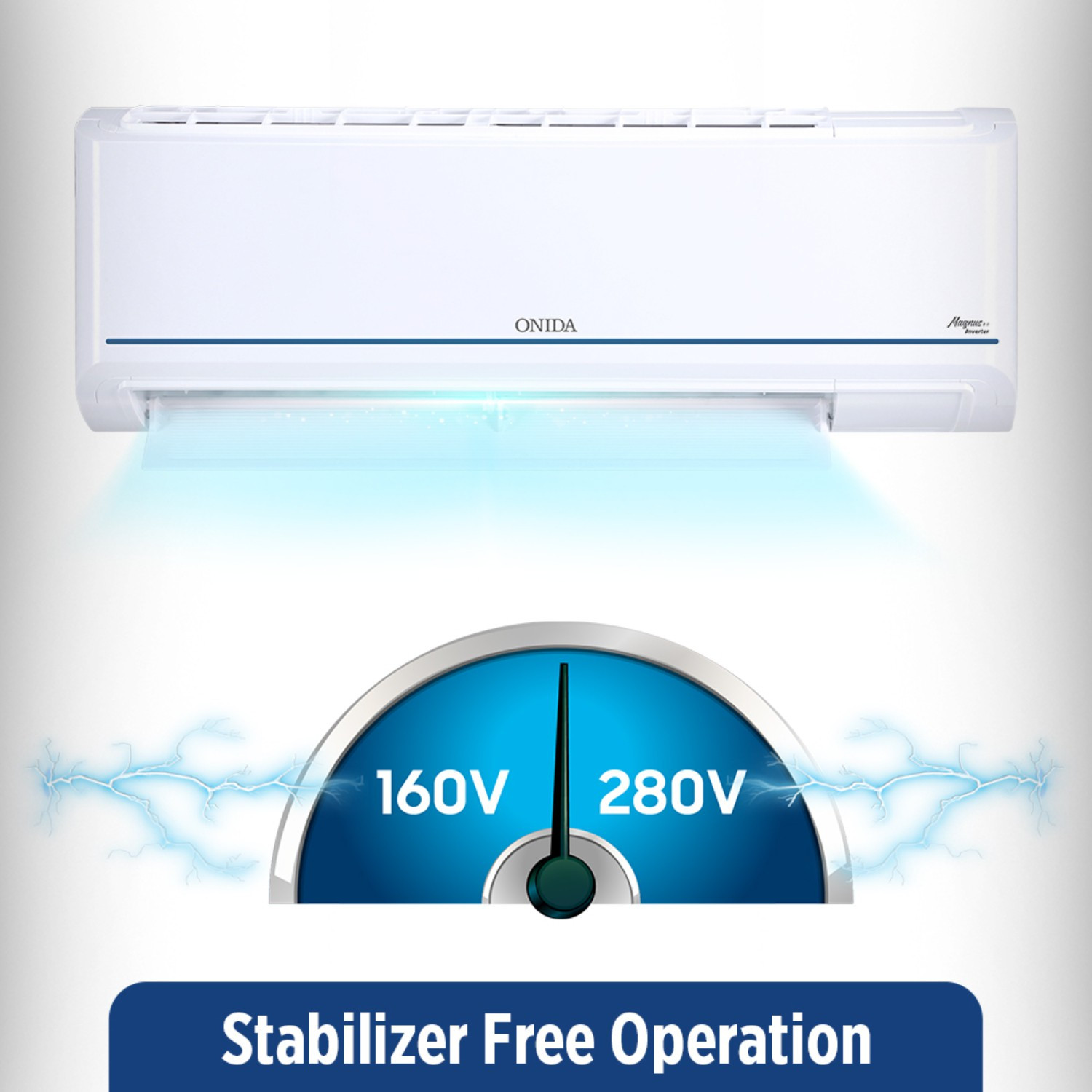 Image of ONIDA 1 Ton 5 Star Split Inverter AC - White (IR125MB, Copper Condenser)