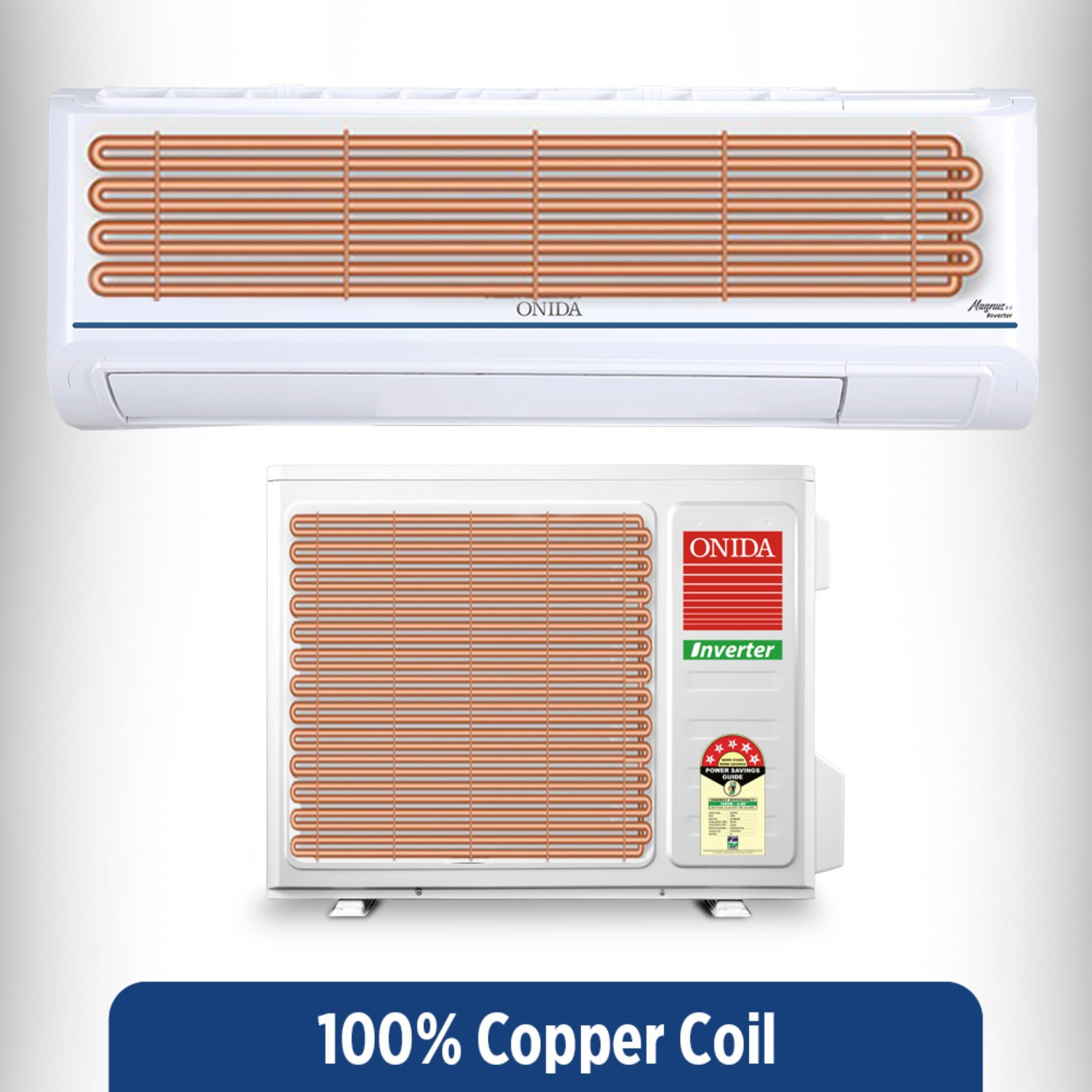Image of ONIDA 1 Ton 5 Star Split Inverter AC - White (IR125MB, Copper Condenser)