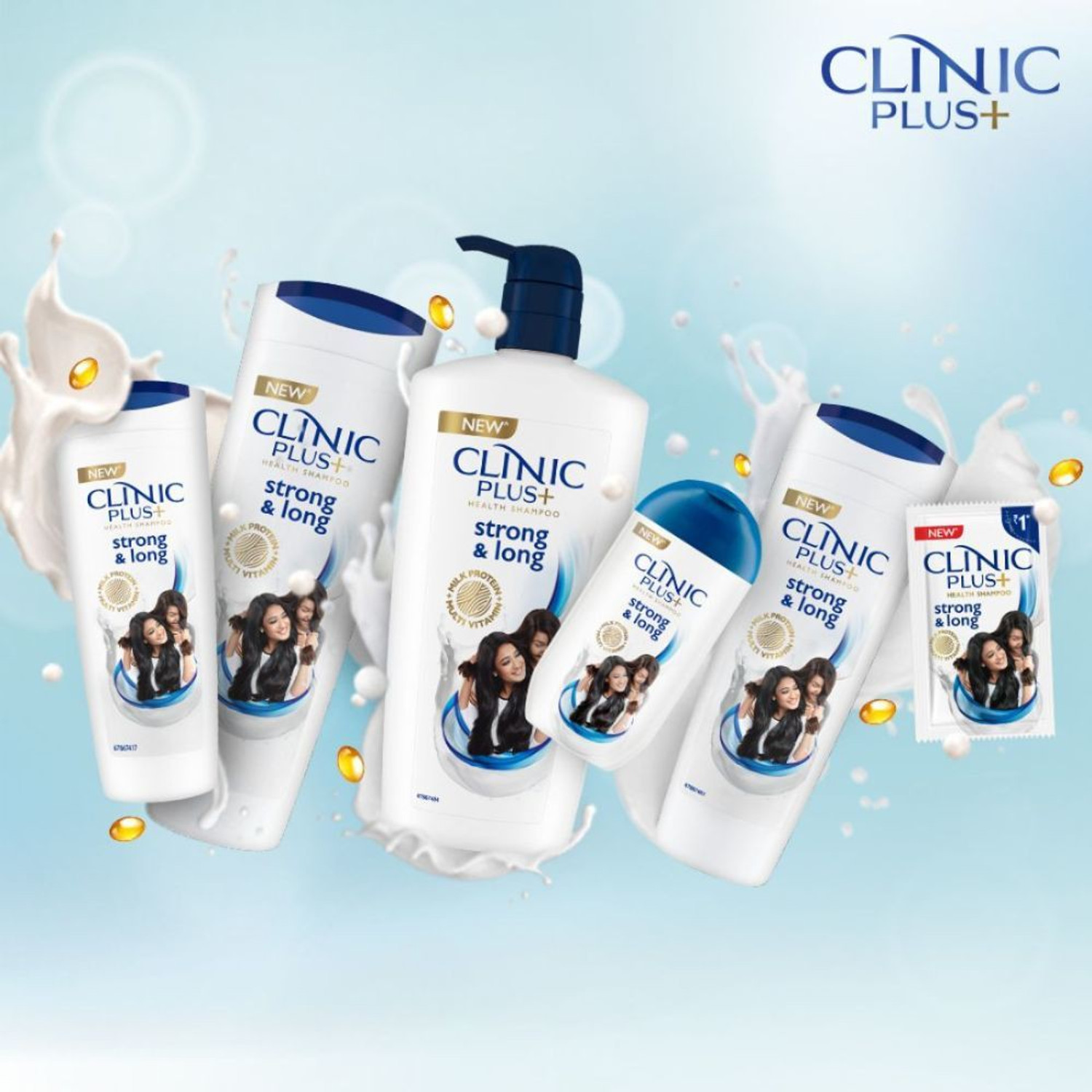 Image of Clinic Plus Strong & Long, Healthy Hair Shampoo with Milk protein & Multivitamins