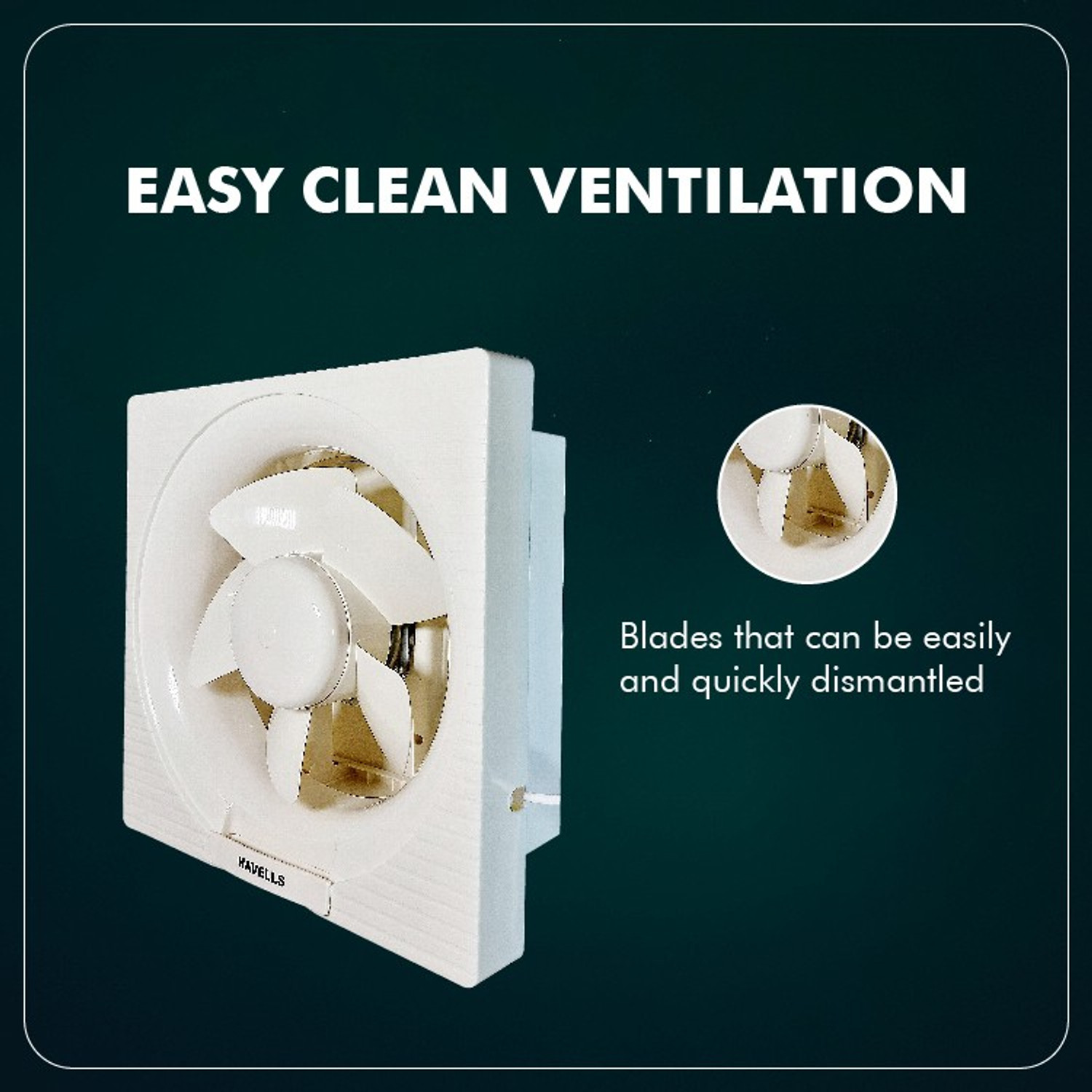 Image of HAVELLS Ventil Air DX|Strong Air Suction|Rust Proof Body and Dust Protection Shutters 200 mm Exhaust Fan