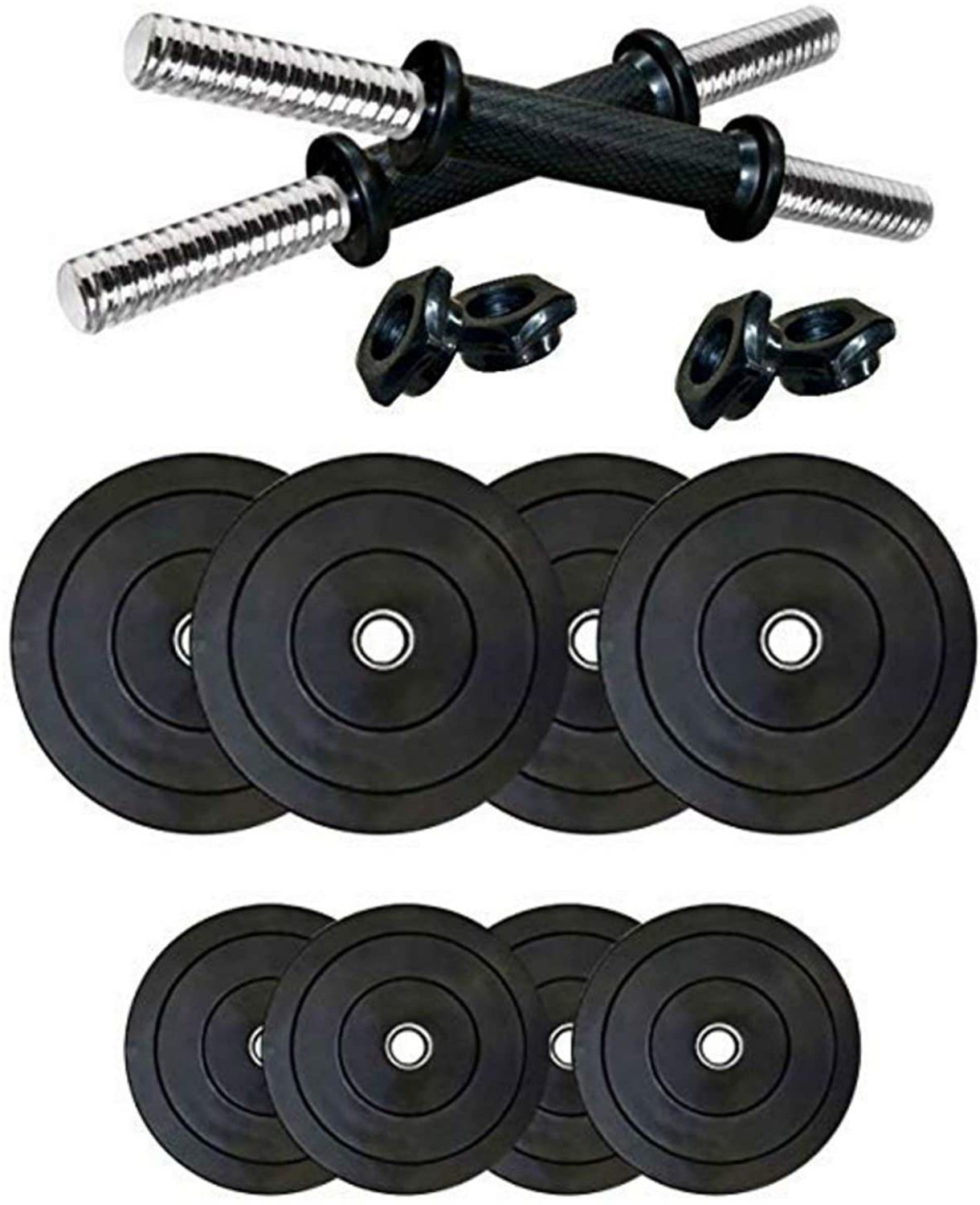 JMB 20 Kg Pvc (2.5kg X 8PCS) Adjustable Dumbbell 20KG Black Weight Plate