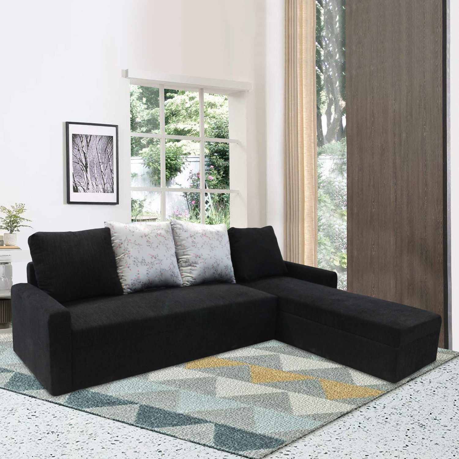 Image of Flipkart Perfect Homes Porto L Shape Fabric 6 Seater Sofa