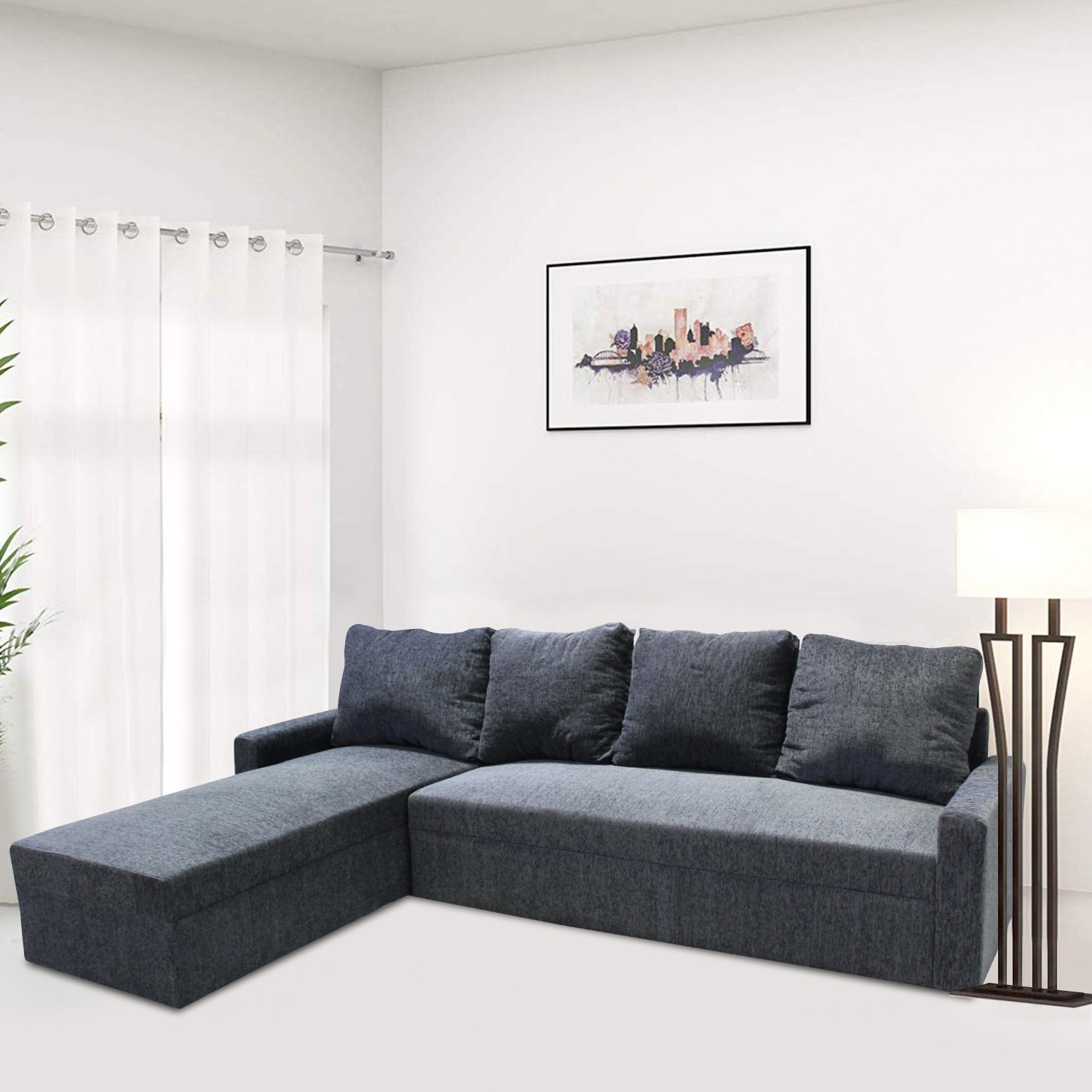 Flipkart Perfect Homes Porto L Shape Fabric 6 Seater Sofa (Finish Color -  Dark Grey, DIY(Do-It-Yourself)) - Price History
