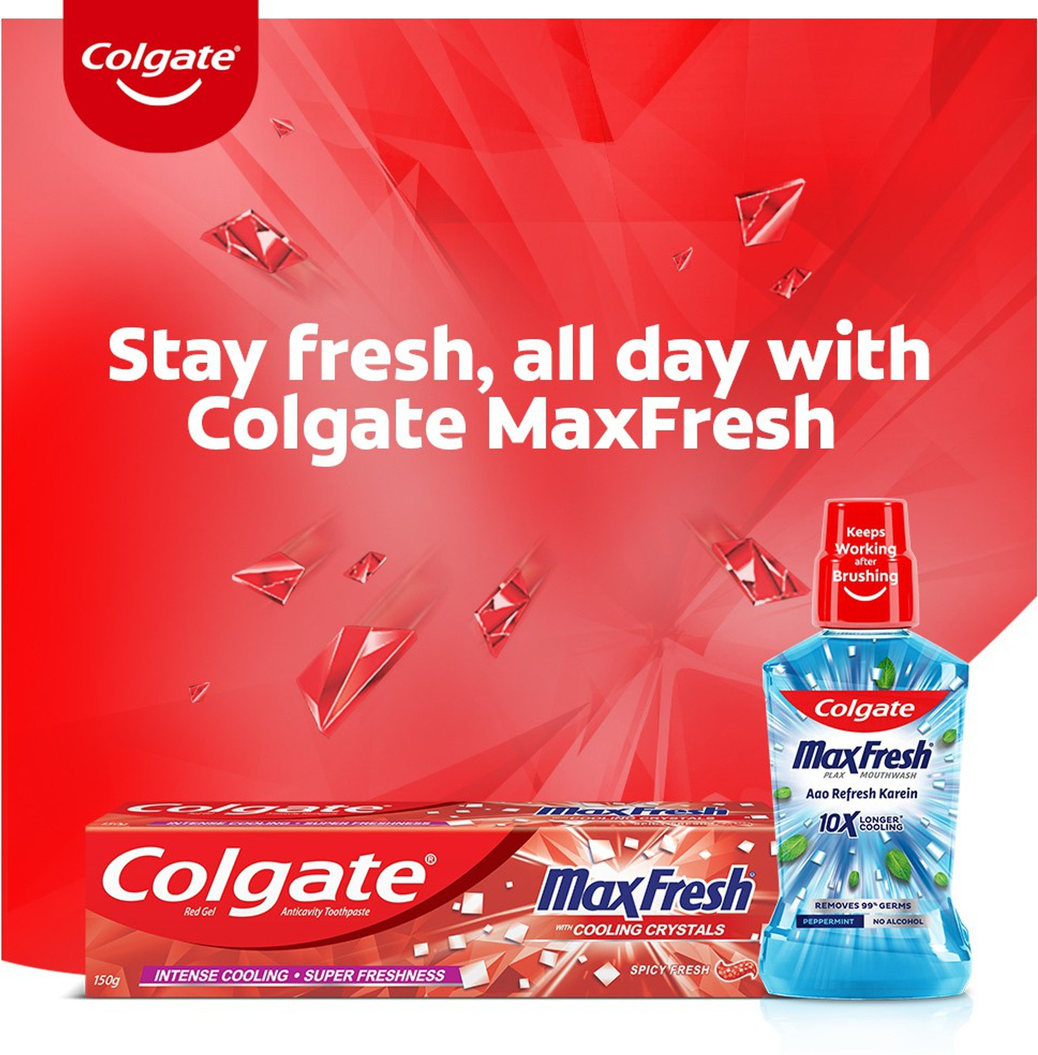 Image of Colgate Maxfresh Spicy Fresh Red Gel Toothpaste