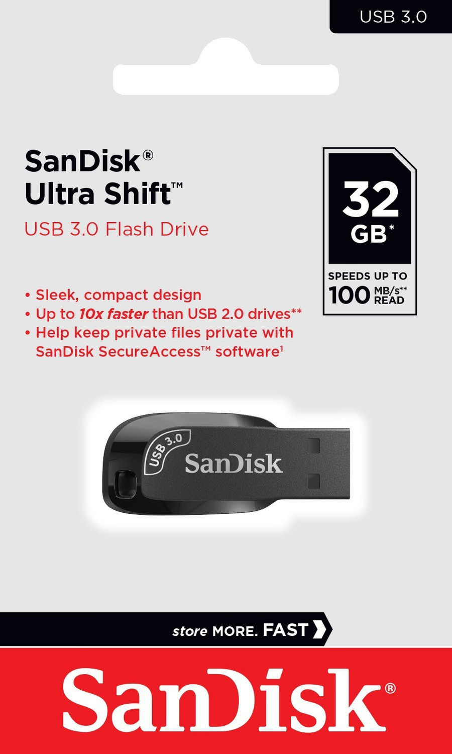 Image of SanDisk USB Flash Drive 32 GB Pen Drive Compatible with Desktop Computer, Laptop, Television USB 3.0 Plastic Case