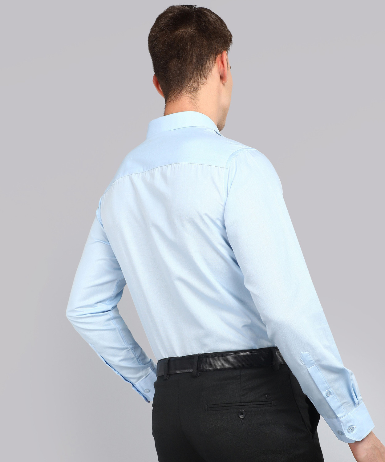 Image of METRONAUT by Flipkart Men Solid Formal Blue Shirt