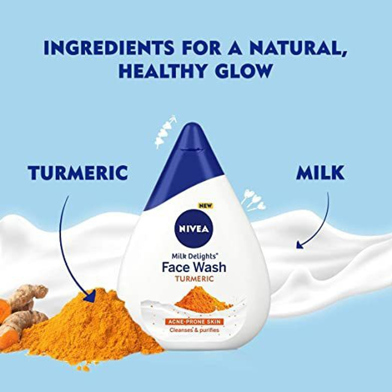 Image of NIVEA MILK DELIGHT ACNE PRONE SKIN TURMERIC FACE WASH 100 ML X 1 Face Wash