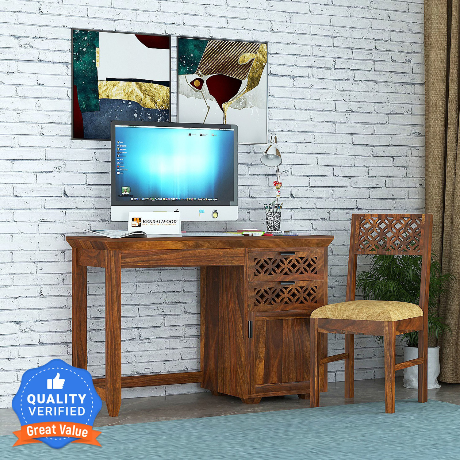 Kendalwood Furniture Wooden laptop Table office table with chair home 
