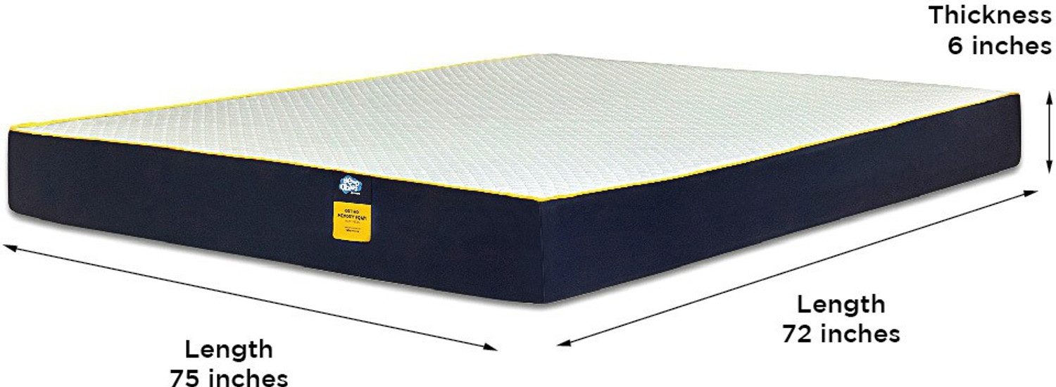 Image of Centuary Ortho-Sleepables, Memory Foam, Medium firm support 6 inch King High Resilience (HR) Foam Mattress