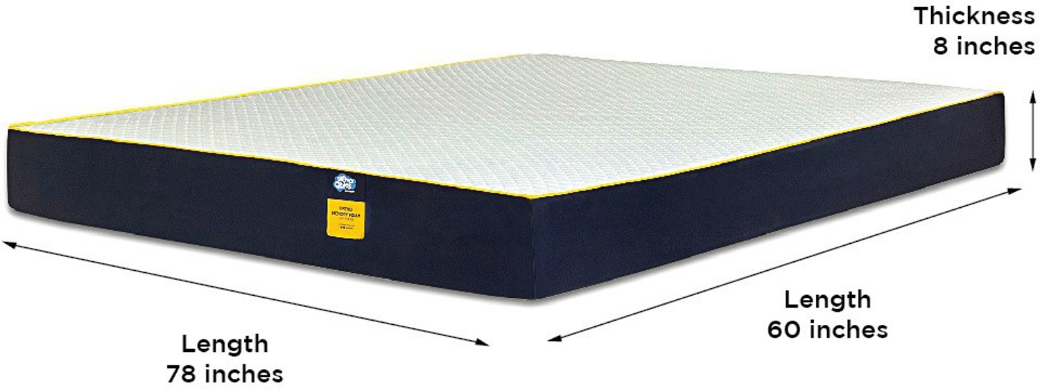 Image of Centuary Ortho-Sleepables, Memory Foam, Medium firm support 8 inch Queen High Resilience (HR) Foam Mattress