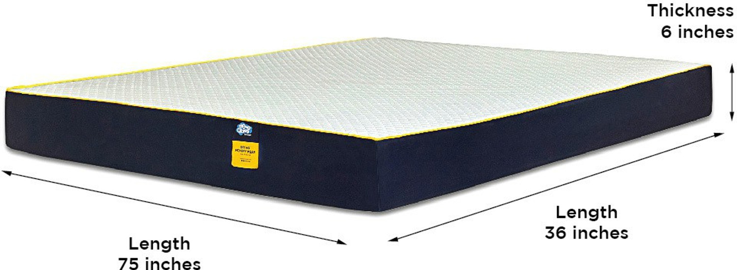 Image of Centuary Ortho-Sleepables, Memory Foam, Medium firm support 6 inch Single High Resilience (HR) Foam Mattress