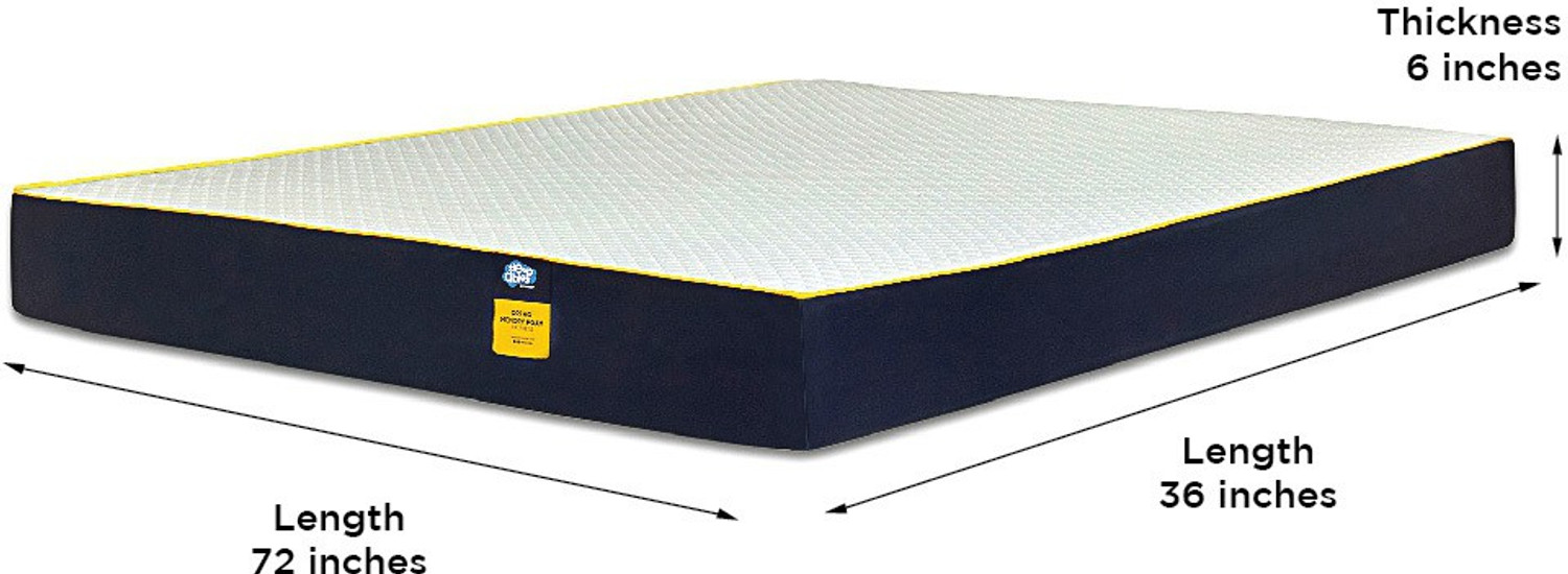 Image of Centuary Ortho-Sleepables, Memory Foam, Medium firm support 6 inch Single High Resilience (HR) Foam Mattress