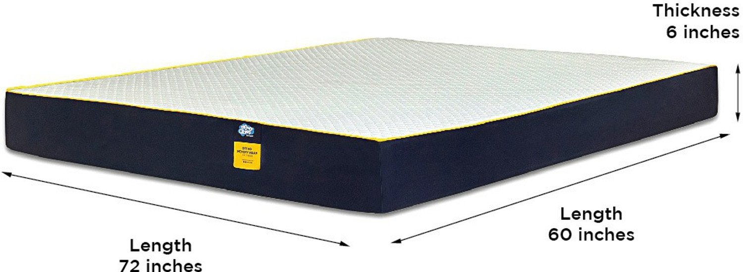 Image of Centuary Ortho-Sleepables, Memory Foam, Medium firm support 6 inch Queen High Resilience (HR) Foam Mattress