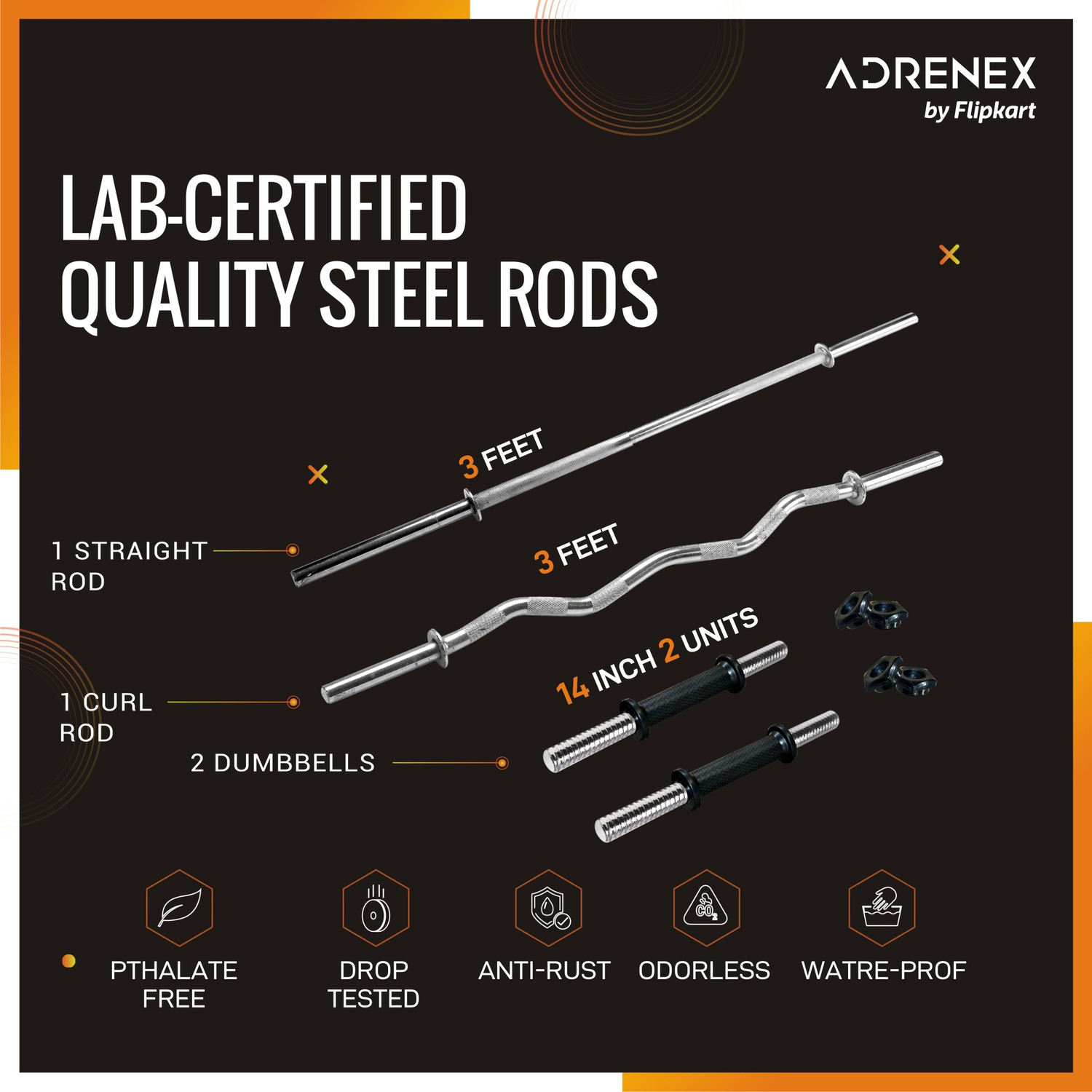 Image of Adrenex by Flipkart 40 kg PVC COMBO 343-WB Home Gym Combo