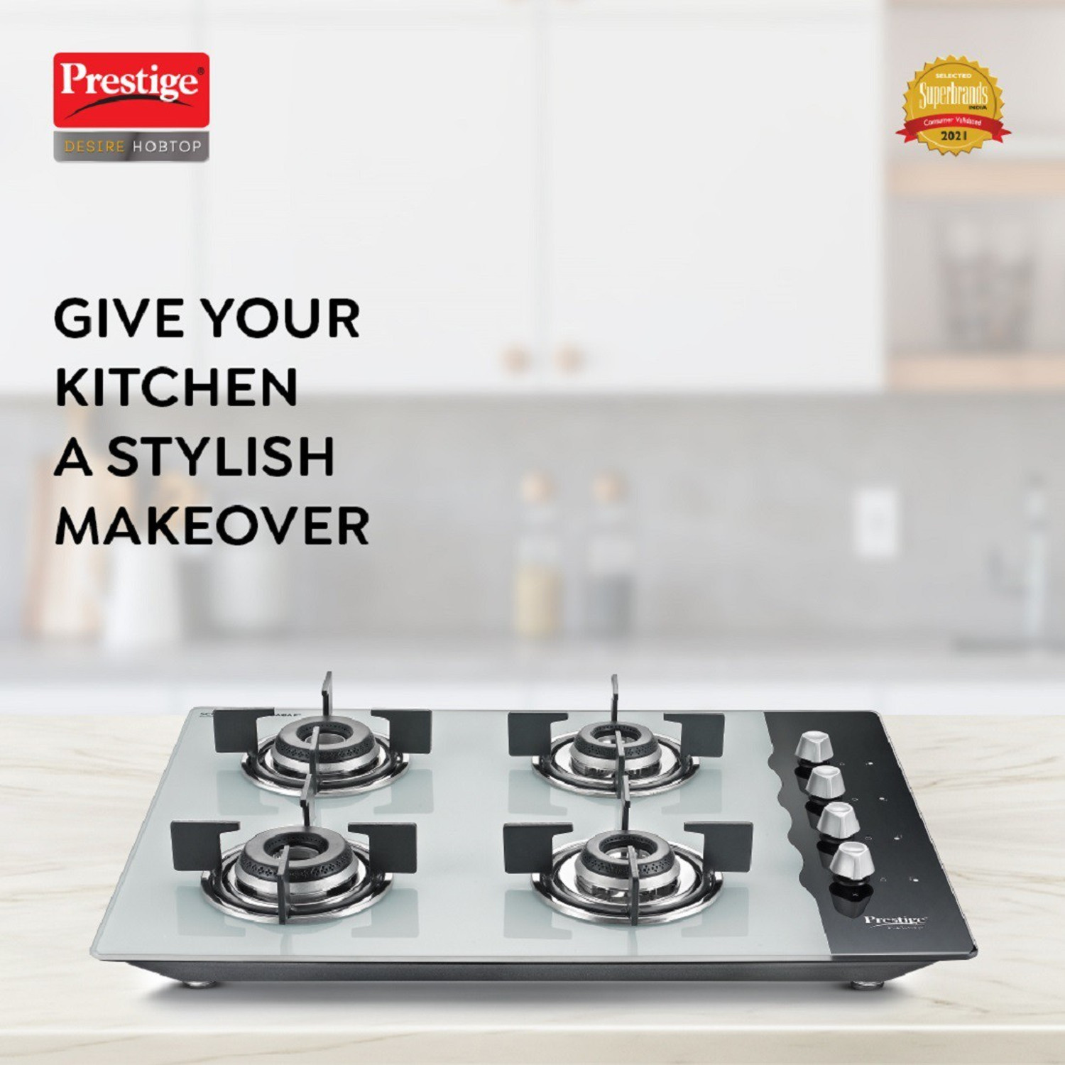 Image of Prestige Desire Hob Top PHTD 04 Al, Glass Automatic Hob