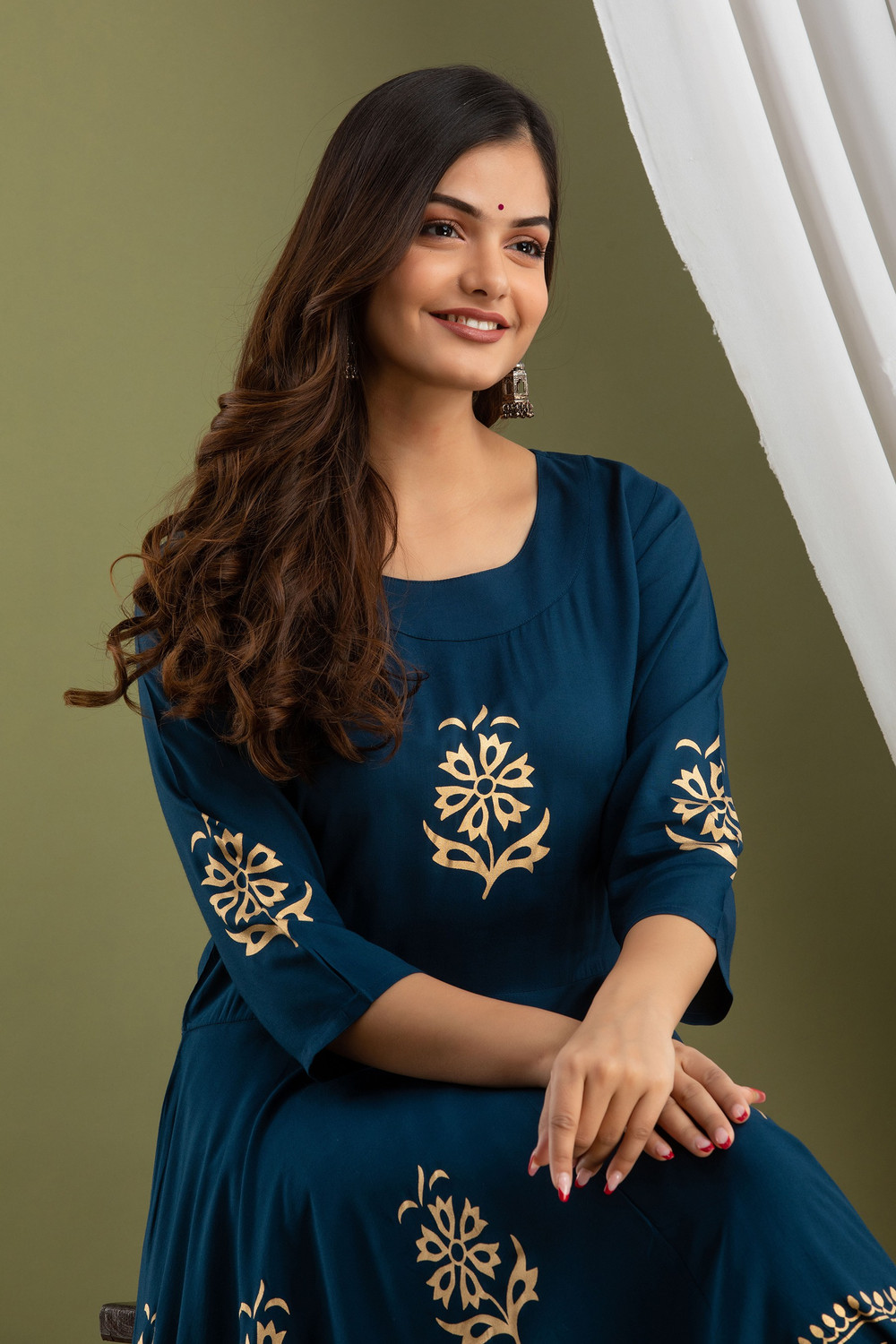 Image of Lee Moda Women Printed Flared Kurta