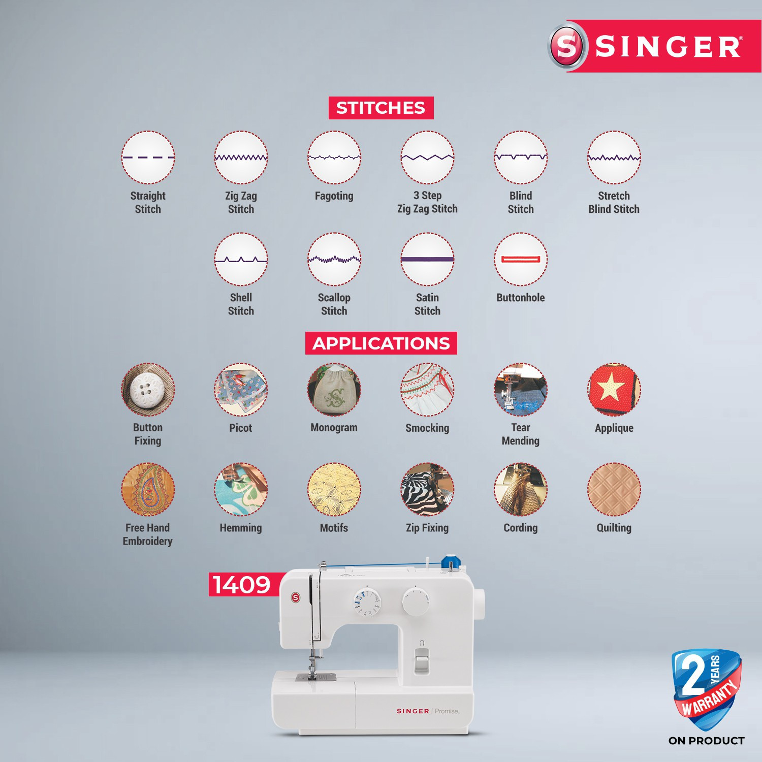 Image of SINGER FM 1409 Electric Sewing Machine