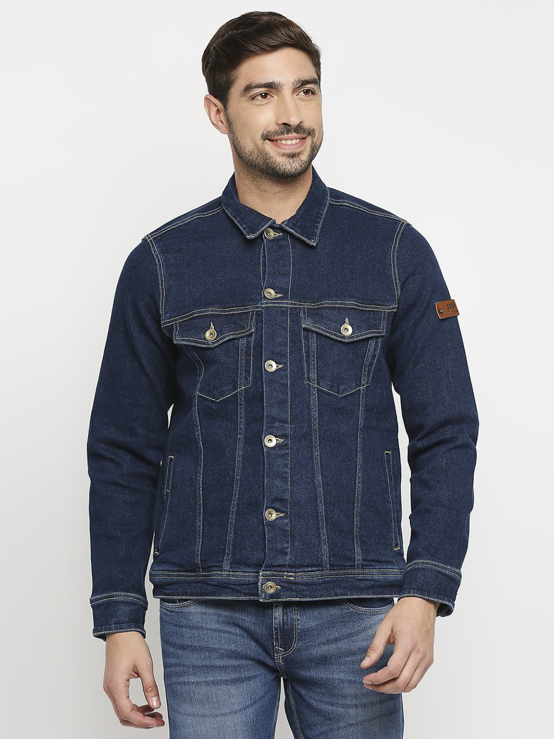 Spykar full sleeve sales solid men's jacket