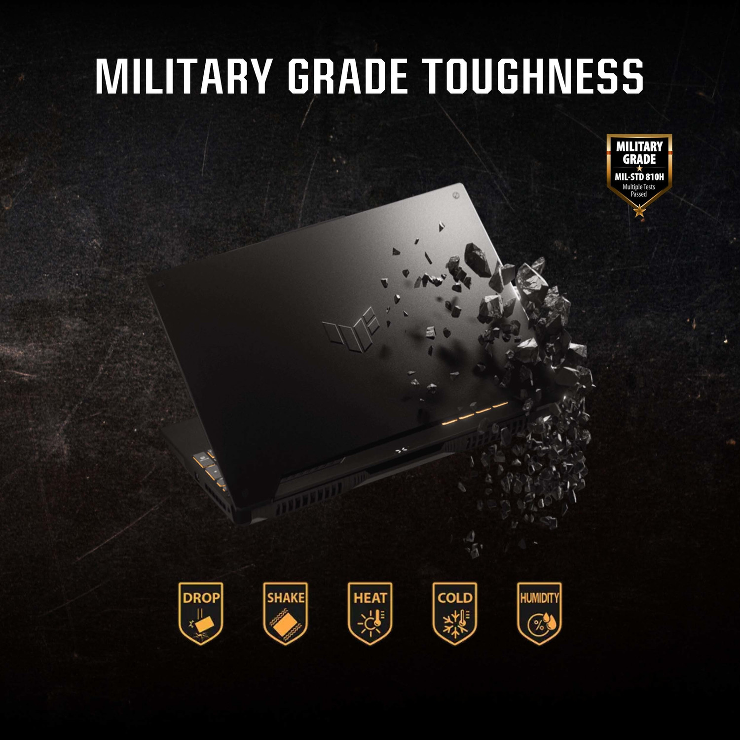 Image of ASUS TUF Gaming F15 with 90WHr Battery Intel H-Series Intel Core i7 12th Gen 12700H - (16 GB /512 GB SSD /Windows 11 Home /8 GB Graphics /NVIDIA GeForce RTX 4060 /144 Hz /140 TGP) FX507ZV-LP094W Gaming Laptop