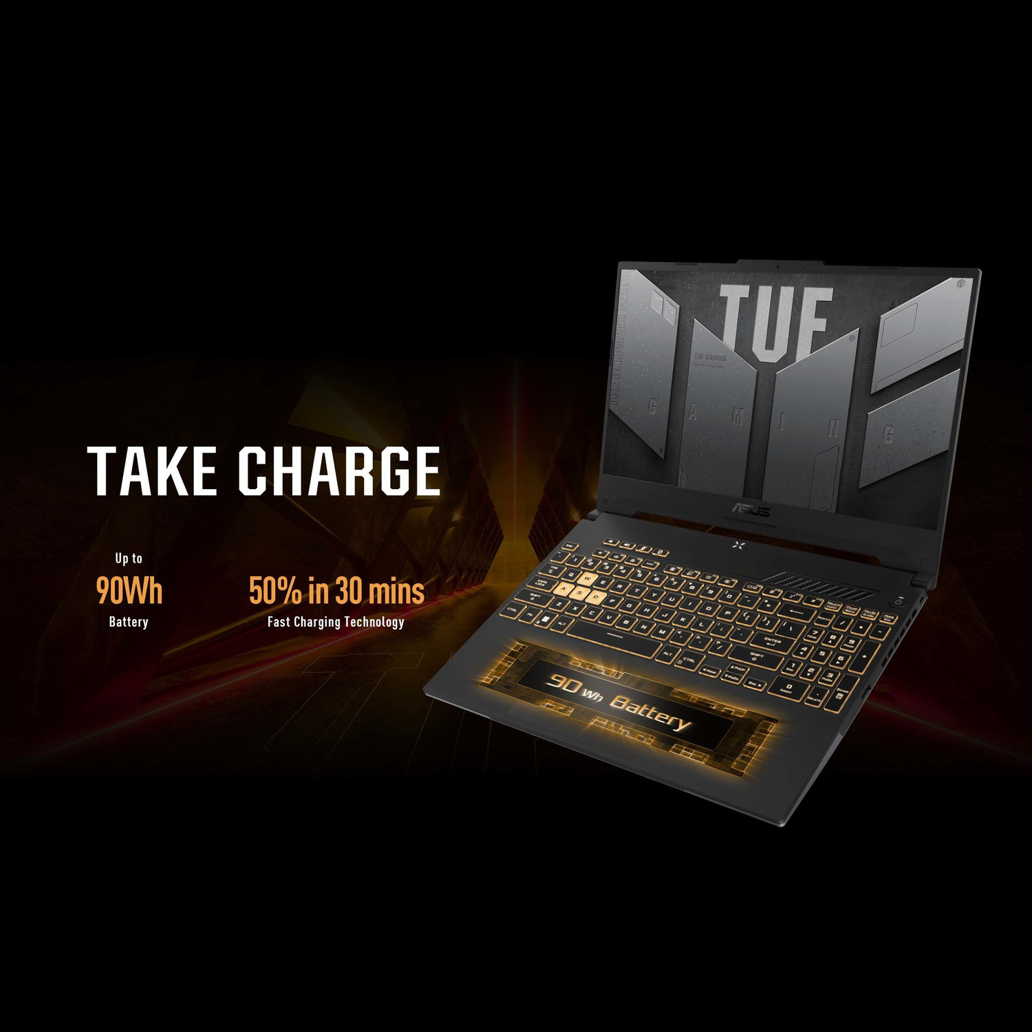 Image of ASUS TUF Gaming F15 with 90WHr Battery Intel H-Series Intel Core i7 12th Gen 12700H - (16 GB /512 GB SSD /Windows 11 Home /8 GB Graphics /NVIDIA GeForce RTX 4060 /144 Hz /140 TGP) FX507ZV-LP094W Gaming Laptop