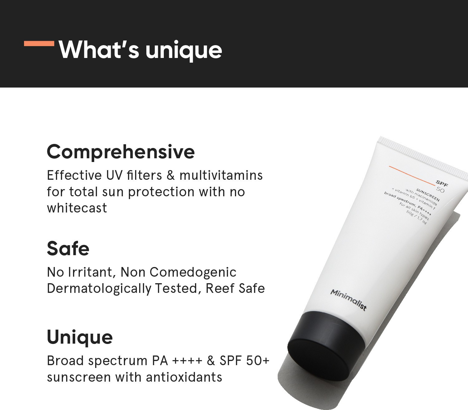 Image of Minimalist Sunscreen - SPF 50 PA++++ Lightweight Niacinamide Broad Spectrum SunCream |No White Cast |Men&Women