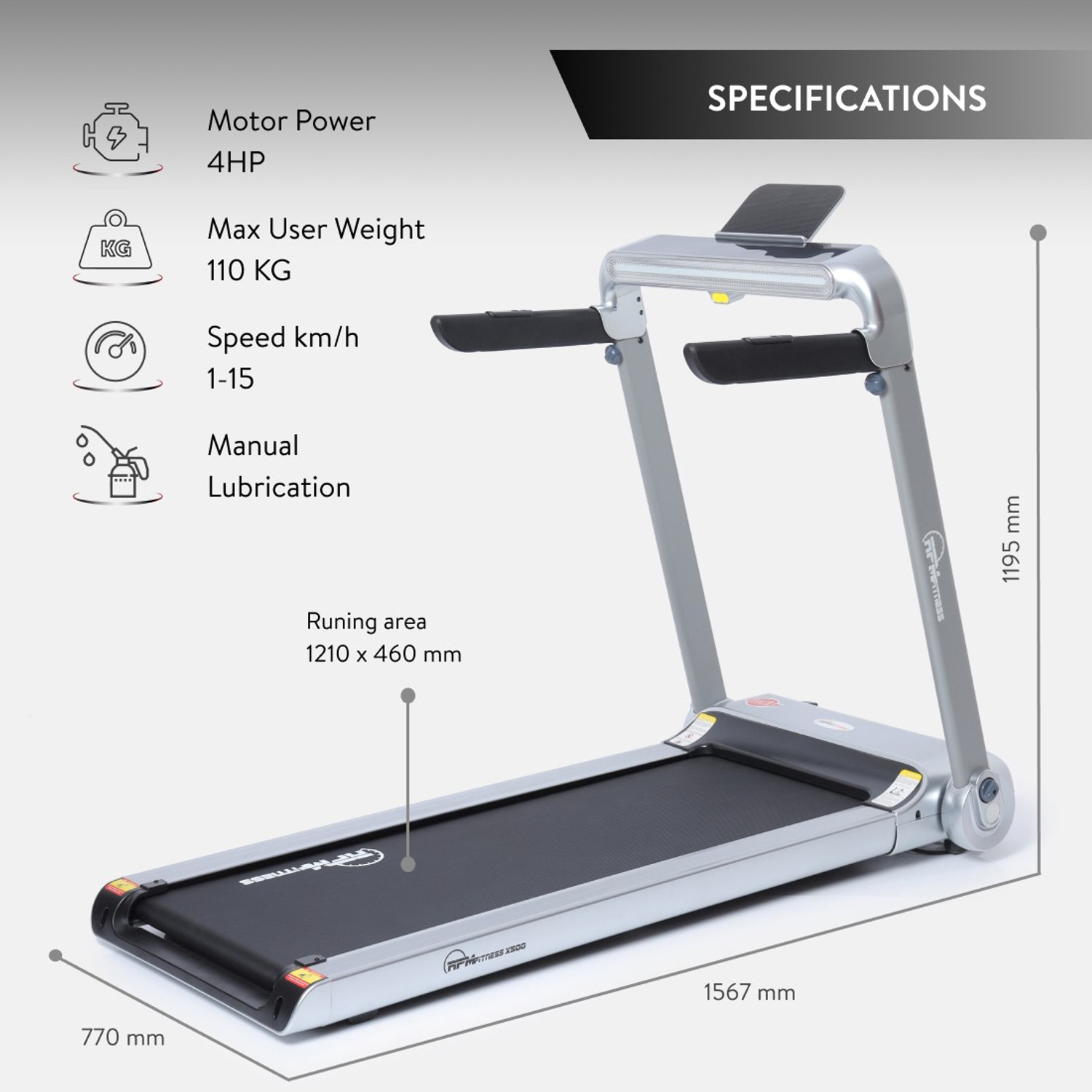 RPM Fitness by Cultsport X 500 SERIES 4HP PEAK POWER DESIGNER Motorized Treadmill Price History