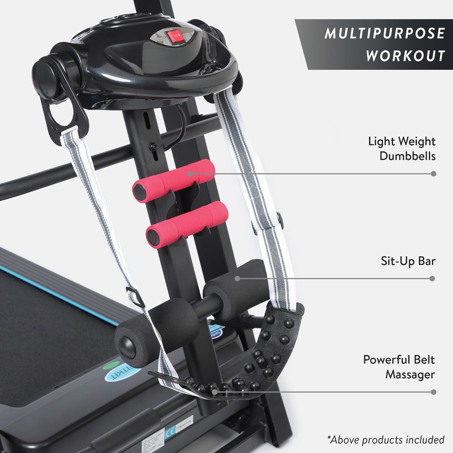 Image of FITKIT by Cult FT200M BLDC Motor (6.5HP Peak) with Massager Max Weight: 150Kg Home Gym Use Treadmill (Max Weight:150 kg)