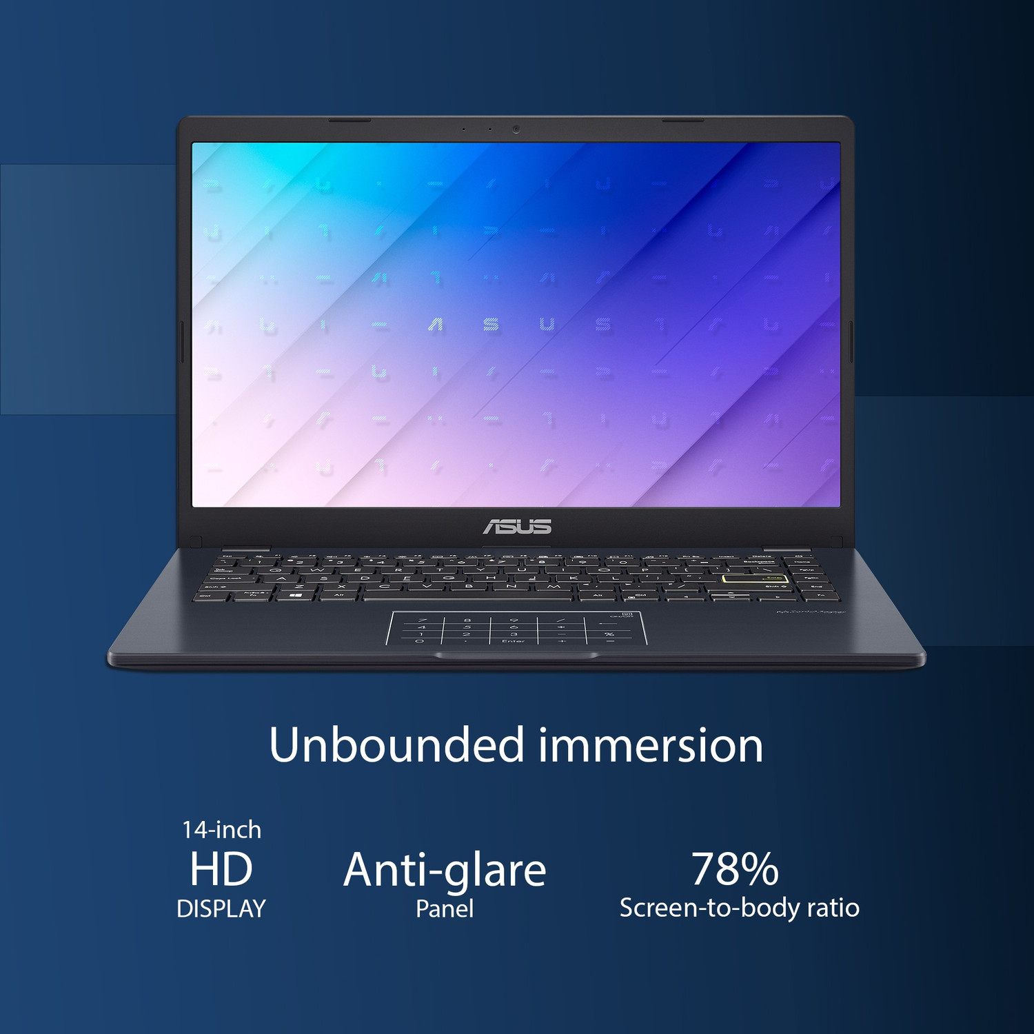 Image of ASUS EeeBook 14 with NumberPad Intel Pentium Silver N6000 - (8 GB /256 GB SSD /Windows 11 Home) E410KA-BV103WS Thin and Light Laptop