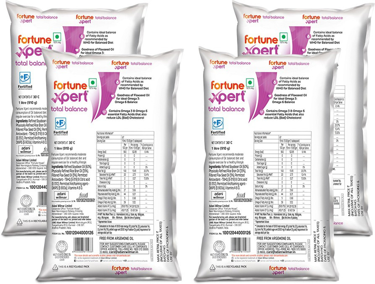 Image of FORTUNE Xpert Total Balance Soyabean Oil Pouch