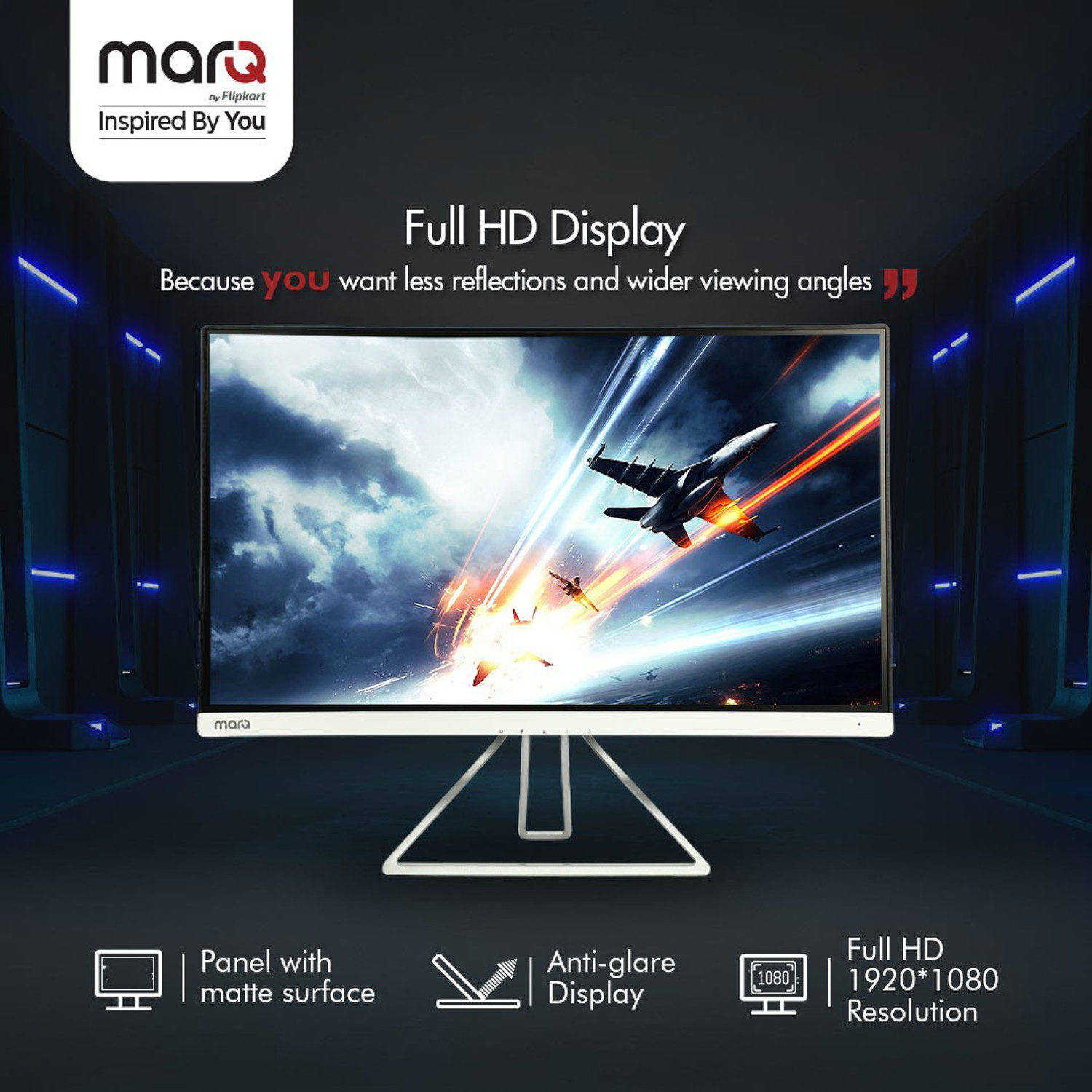 Image of MarQ by Flipkart 55.88 cm (22 inch) Full HD LED Backlit TN Panel Gaming Monitor (22FHDMTQII5G)