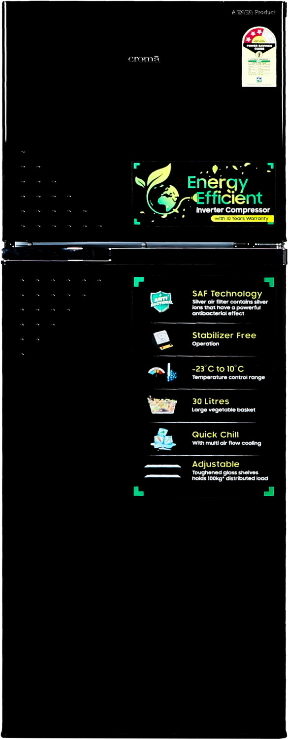 Image of Croma 259 L Frost Free Double Door 3 Star Refrigerator
