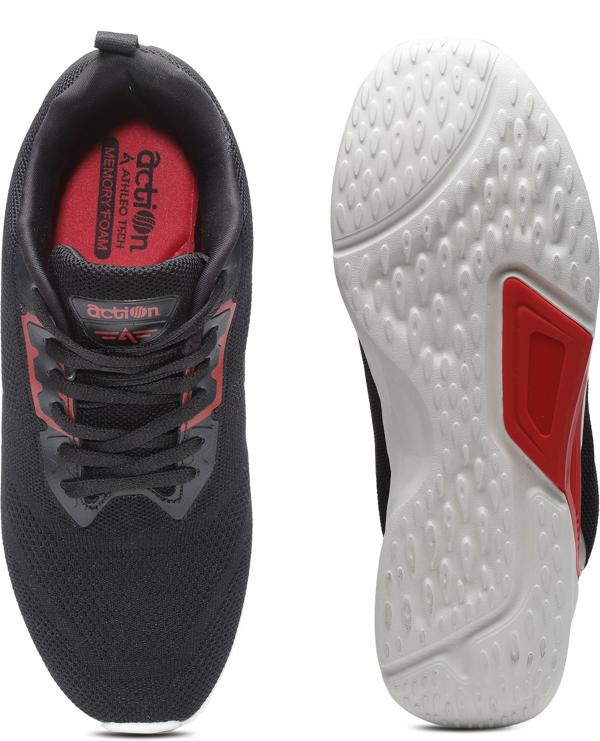 Image of action Action Athleo ATG-605 Light Weight,Comfortable,Trendy,Running, Breathable,Gym Casuals For Men (Black , 10)