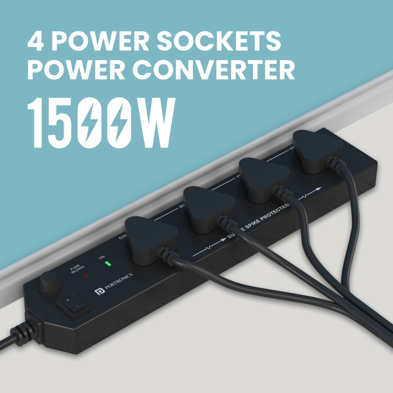 Image of Portronics Power Plate 10 Multi Plug 1500W 4 Socket Extension Boards