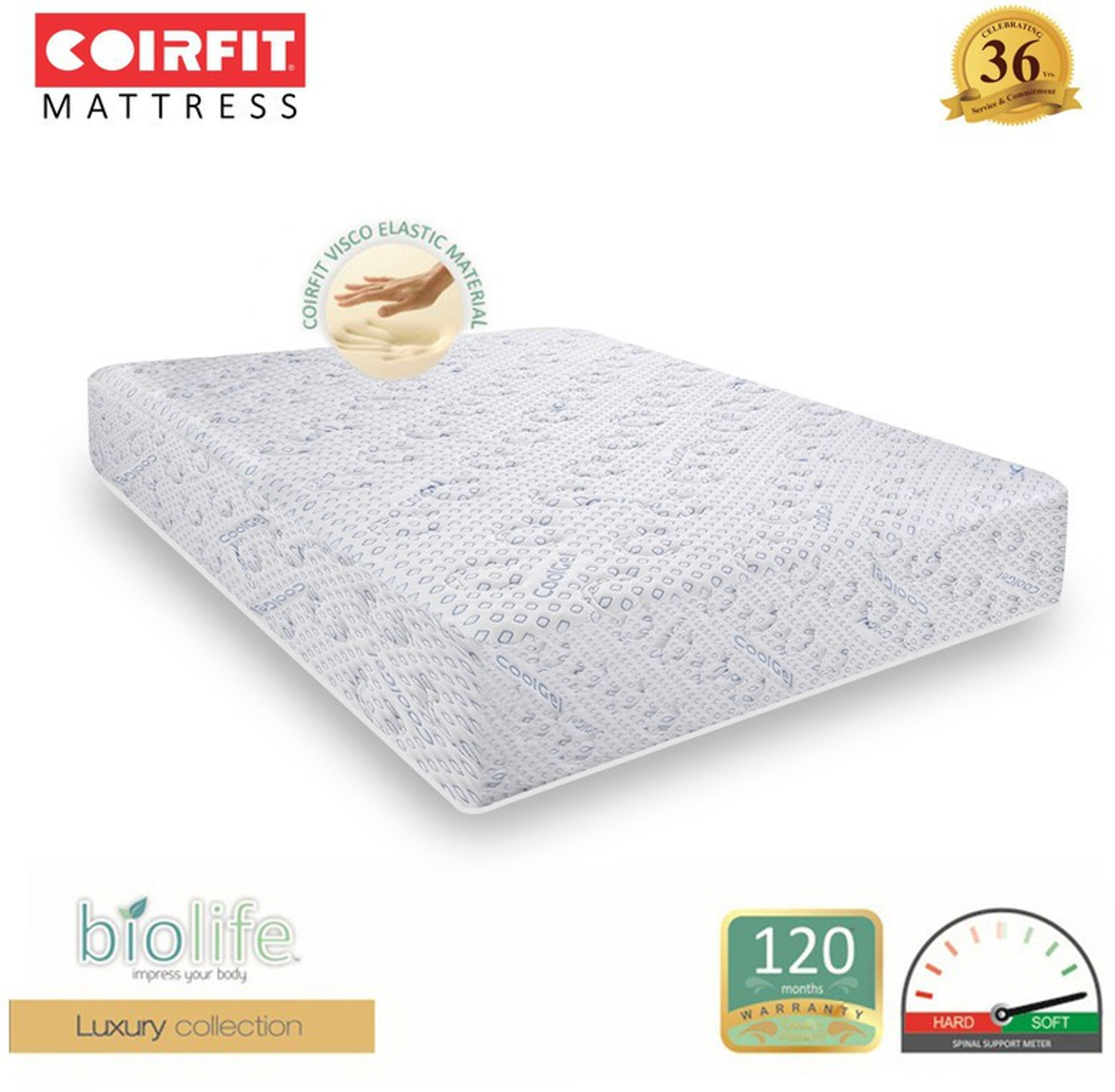 Image of COIRFIT Biolife Visco 8 inch Queen Memory Foam Mattress
