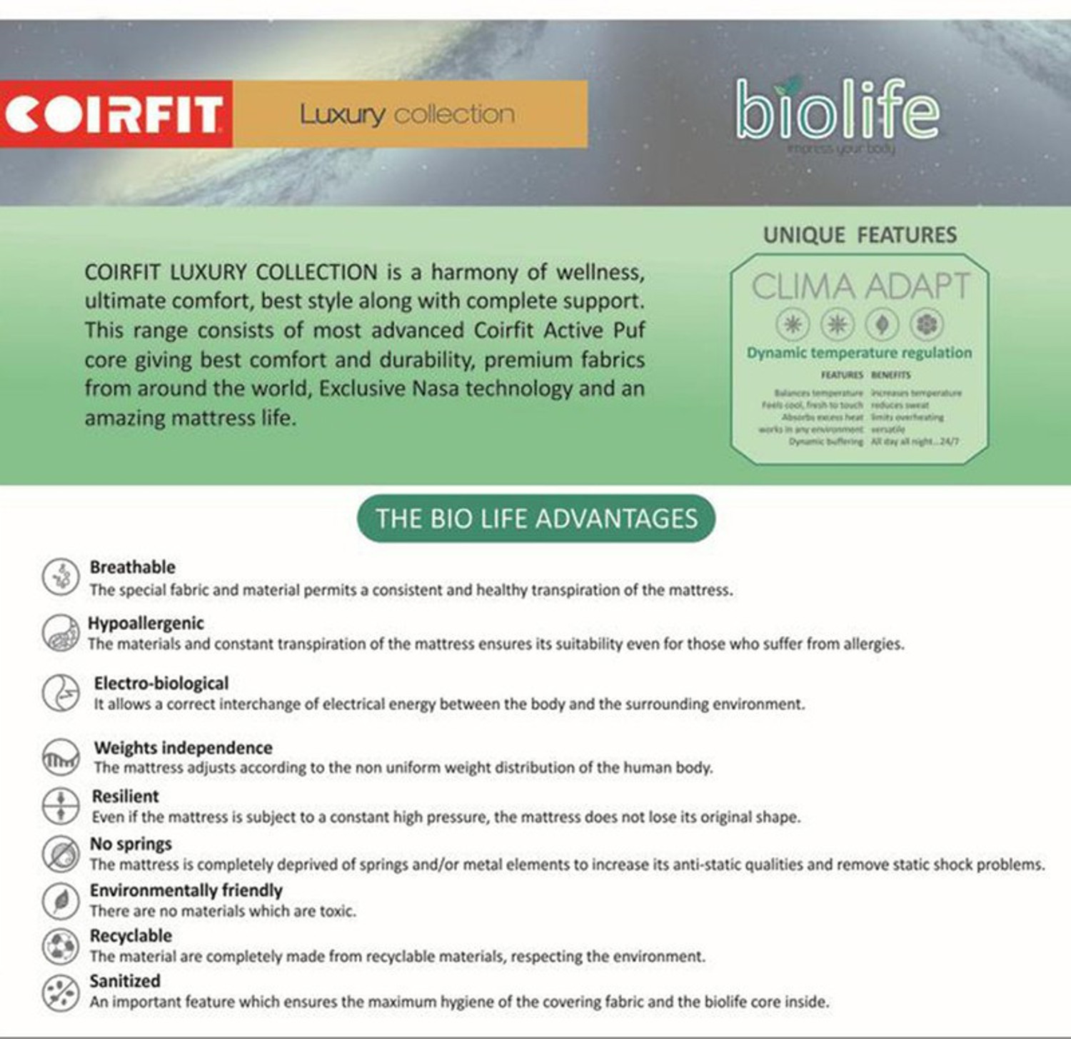 Image of COIRFIT Biolife Visco 8 inch Queen Memory Foam Mattress