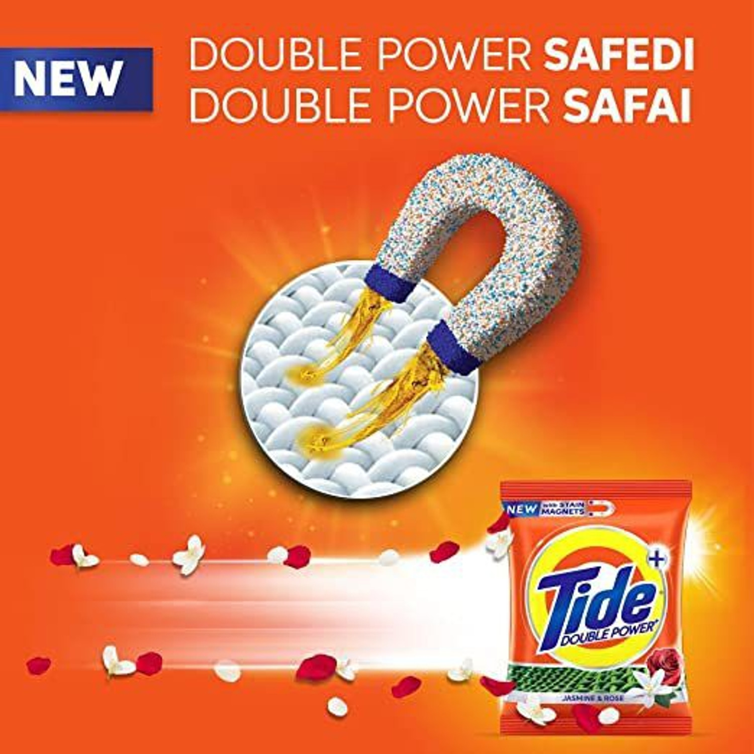 Image of Tide Extra Power Washing Detergent Powder (Jasmine & Rose) (10 kg)