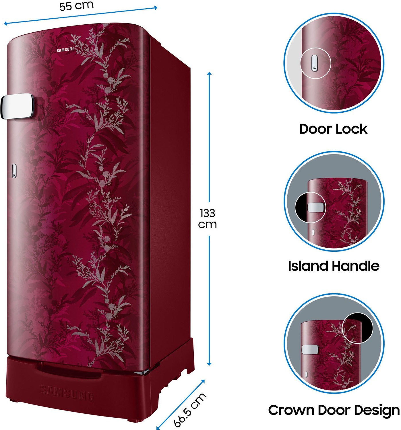 Image of Samsung 192 L Direct Cool Single Door 2 Star Refrigerator with Base Drawer