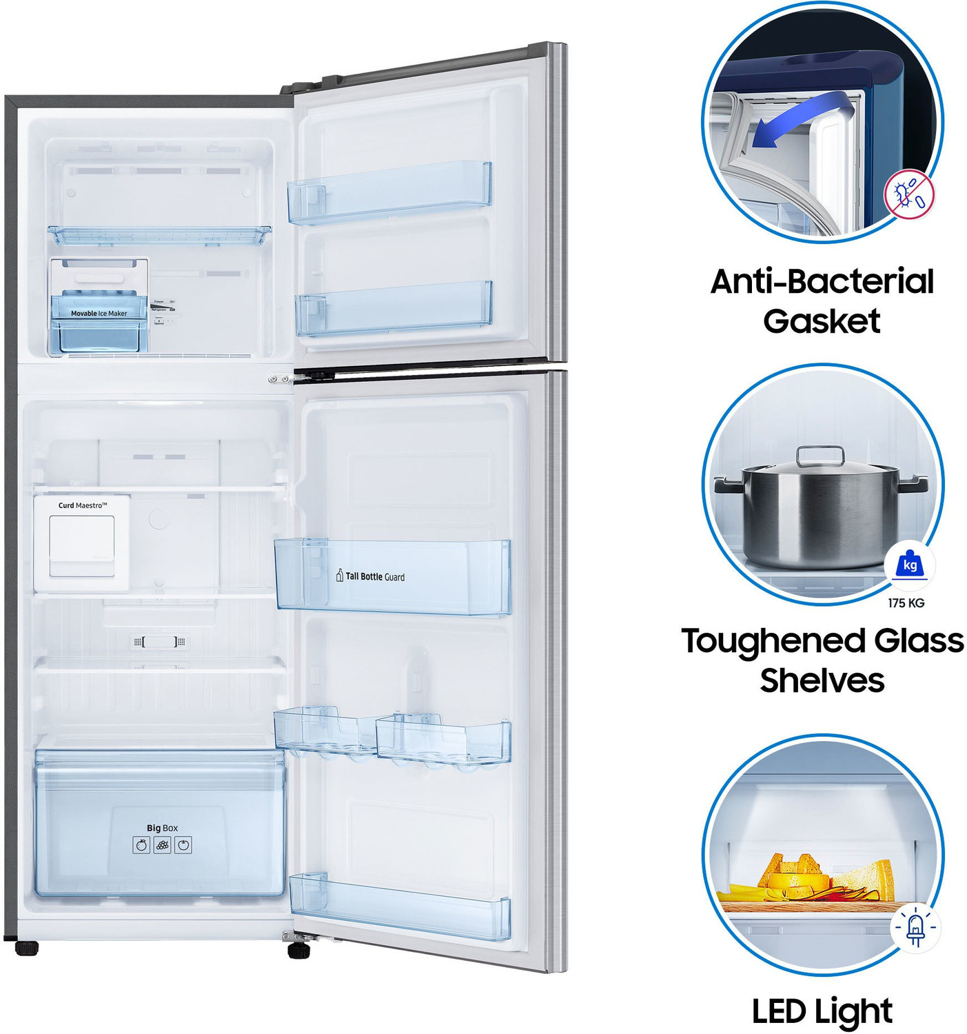 Image of Samsung 244 L Frost Free Double Door 3 Star Refrigerator with Curd Maestro