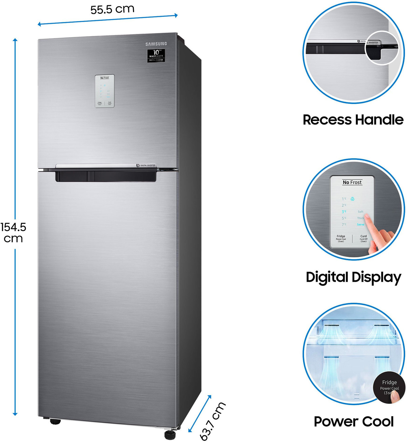 Image of Samsung 244 L Frost Free Double Door 3 Star Refrigerator with Curd Maestro
