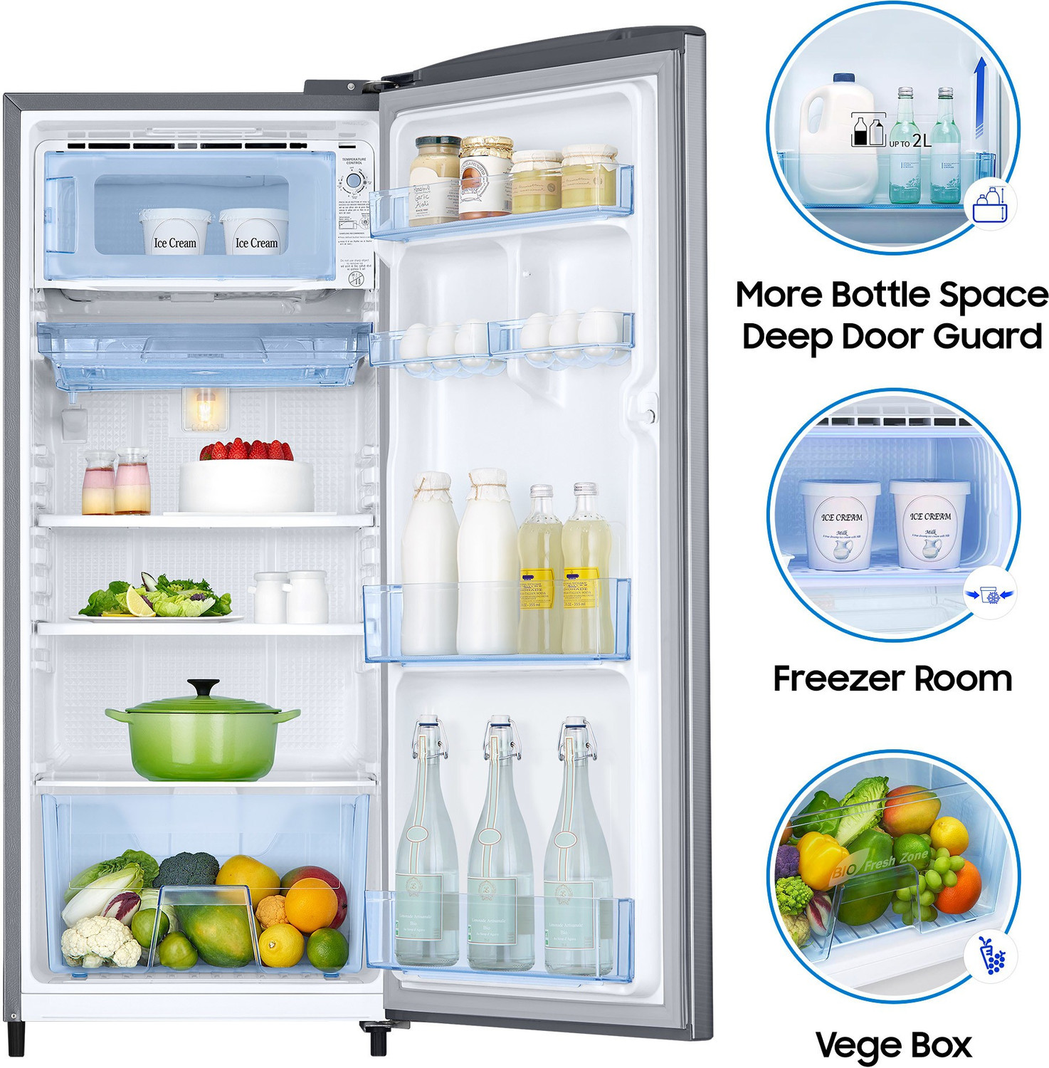 Image of Samsung 192 L Direct Cool Single Door 3 Star Refrigerator