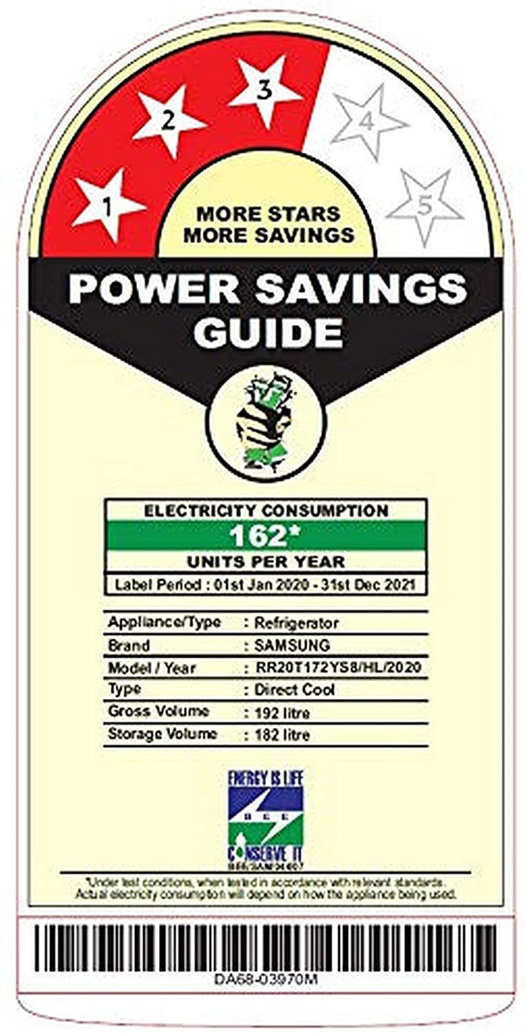 Image of Samsung 192 L Direct Cool Single Door 3 Star Refrigerator