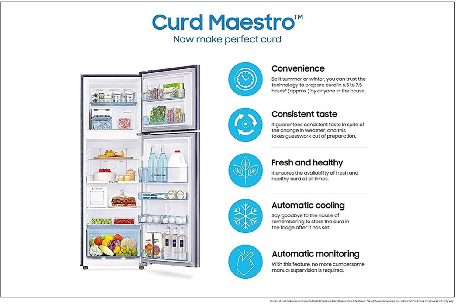 Image of Samsung 244 L Frost Free Double Door 3 Star Refrigerator with Curd Maestro