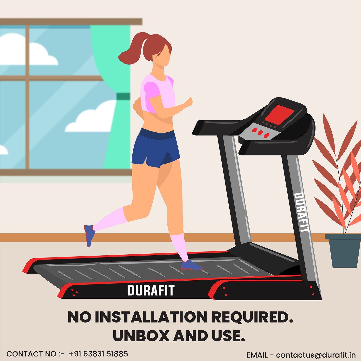 Image of Durafit Compact Lite 2.5HP Peak BLDC with Remote control Walkpad| Underdesk Home Use Treadmill (Max Weight:120 kg)
